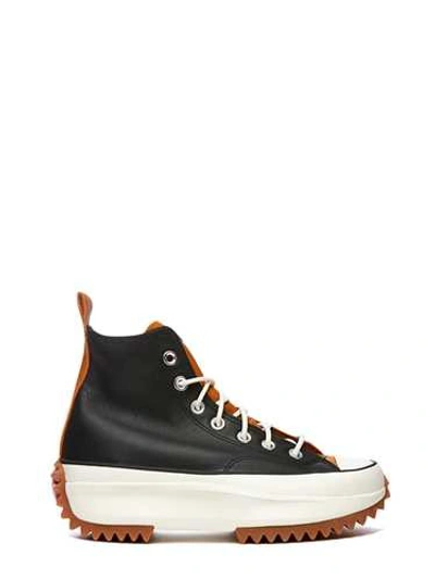 Shop Converse High Black Leather 'run Star' Sneakers