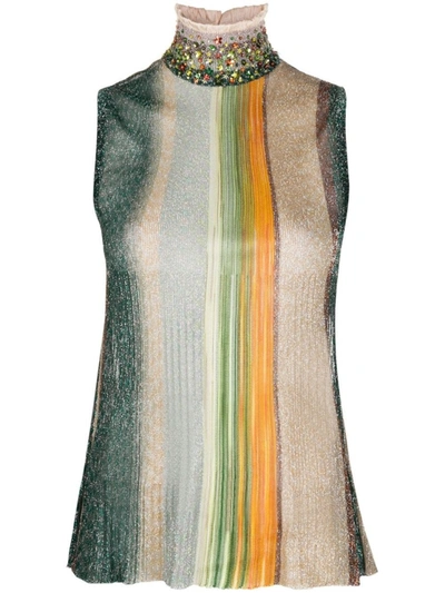 Shop Missoni Roll Neck Knit Top In Multicolor