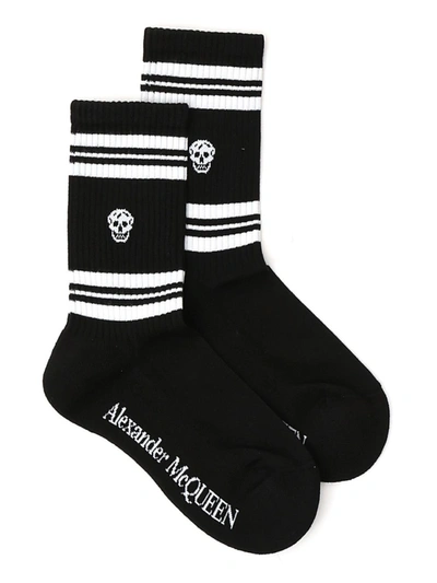 Shop Alexander Mcqueen Black Cotton Socks