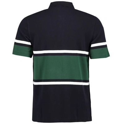 Shop Fred Perry Bold Fine Stripe Polo Shirt Navy In Blue