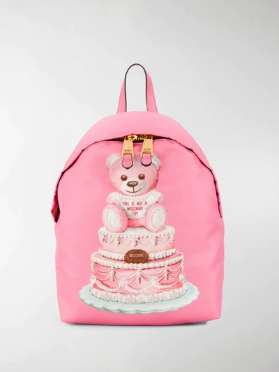Shop Moschino Cake Teddy Bear Backpack In Pink