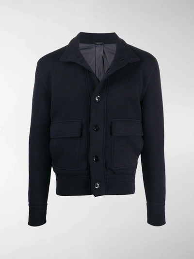 Shop Tom Ford High-neck Jacket In Blue