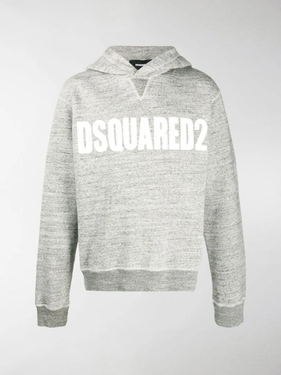 Shop Dsquared2 Vertical Logo Hoodie In Grey