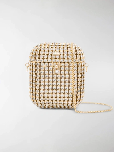 Shop Rosantica Crystal-embellished Airpods Case In Gold