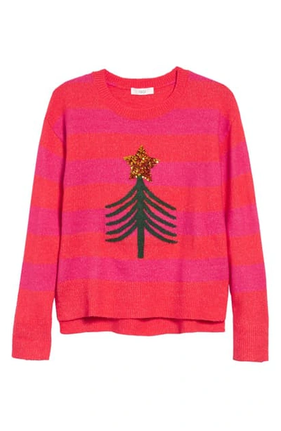 Shop Girl's 1901 Kids' Merry Sparkle Sweater In Red Bittersweet Tree