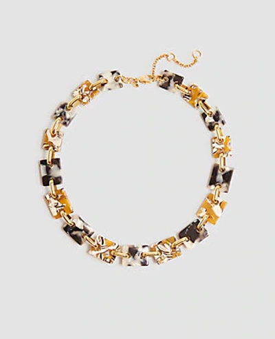 Shop Ann Taylor Square Acetate Necklace In Black