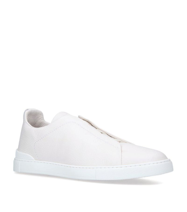 Ermenegildo Zegna Xxx Triple Stitch Leather Sneakers In White | ModeSens
