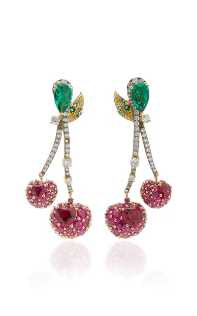 Shop Anabela Chan Women's Cherry 18k Gold Vermeil Multi-stone Earrings
