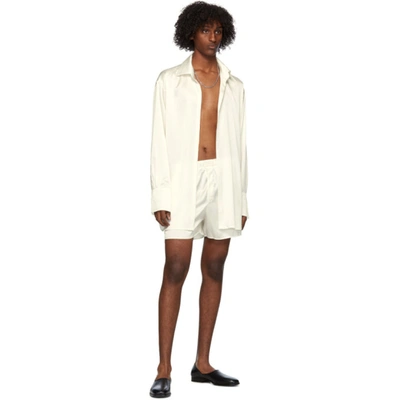 Shop Ludovic De Saint Sernin Off-white Silk Go To Shirt In Broken Whit