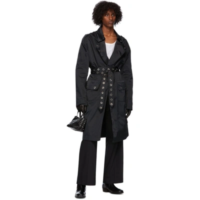 Shop Ludovic De Saint Sernin Black Taffeta Trench Coat