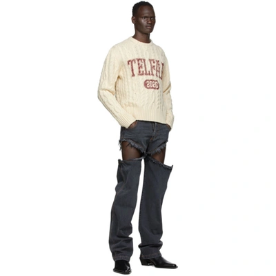 Shop Telfar Black Thigh Hole Jeans