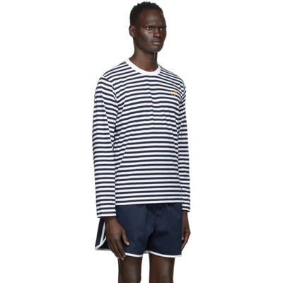 Shop Adidas X Human Made Navy Human Made Edition Striped Long Sleeve T-shirt In Collegiate