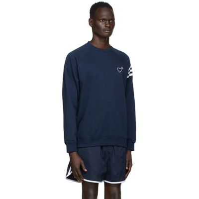 Shop Adidas X Human Made Navy Human Made Edition Sweatshirt In Collegiate