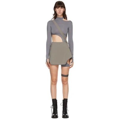 Shop Hyein Seo Grey Garter Miniskirt