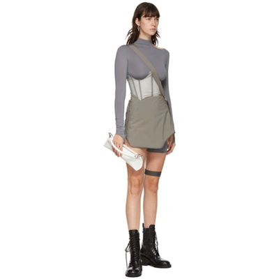 Shop Hyein Seo Grey Garter Miniskirt