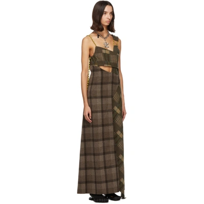 Shop Rave Review Green Riri Asymmetric Dress In Dk Green
