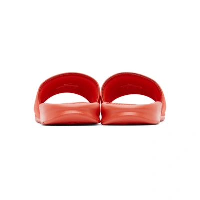 Shop Nike Red Stussy Edition Benassi Sandals In Red/white