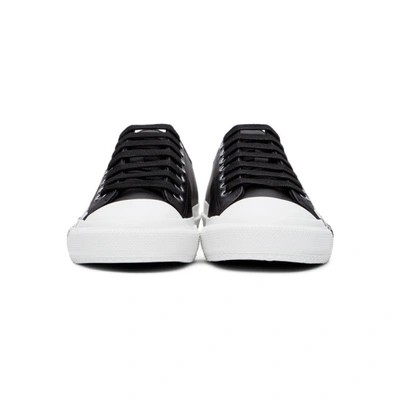 Shop Burberry Black Gabardine Two-tone Logo Sneakers