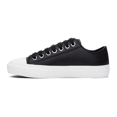 Shop Burberry Black Gabardine Two-tone Logo Sneakers