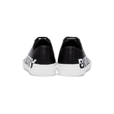 Shop Burberry Black Gabardine Two-tone Logo Sneakers