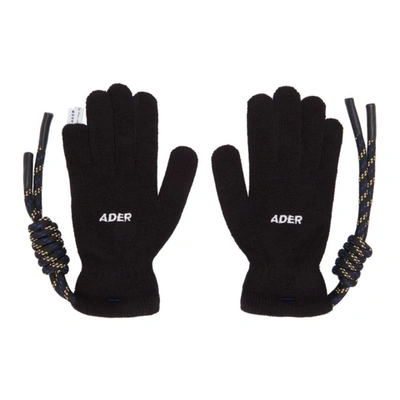 Shop Ader Error Black Crumple Gloves