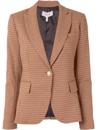 Shop Derek Lam 10 Crosby Single-breasted Check Blazer In Brown