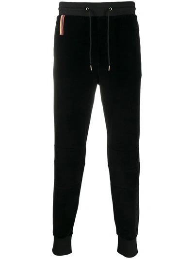 Shop Paul Smith Stripe Embroidery Track Pants In Black