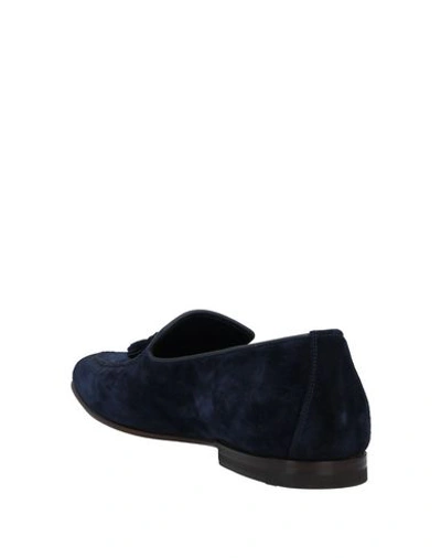 Shop Santoni Loafers In Slate Blue
