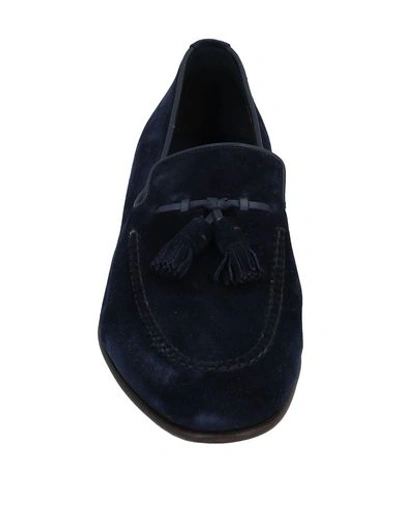 Shop Santoni Loafers In Slate Blue