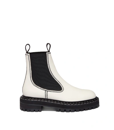 Shop Proenza Schouler Lug Sole Chelsea Boots In Optic White