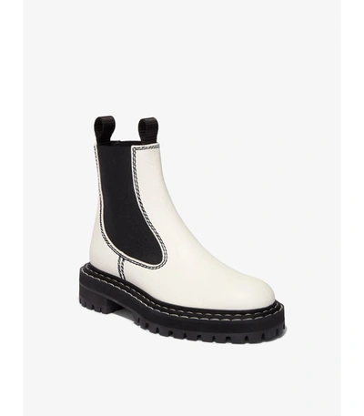 Shop Proenza Schouler Lug Sole Chelsea Boots In Optic White