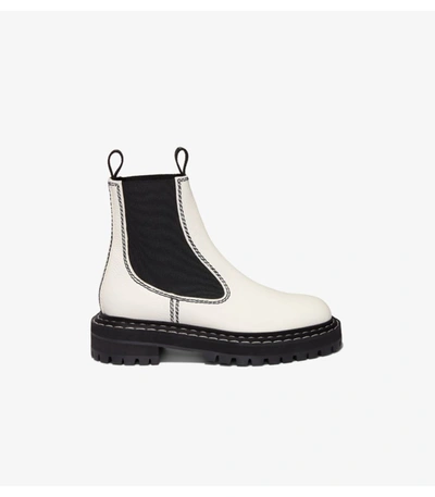 Shop Proenza Schouler Lug Sole Chelsea Boots In Optic White