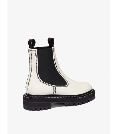 Shop Proenza Schouler Lug Sole Chelsea Boots In Optic White
