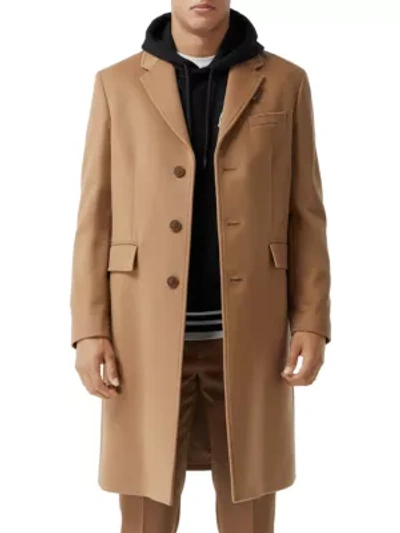 Shop Burberry Hawkhurst Virgin Wool & Cashmere Coat In Camel