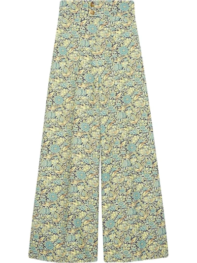 Shop Gucci Liberty Floral Print Trousers In Green