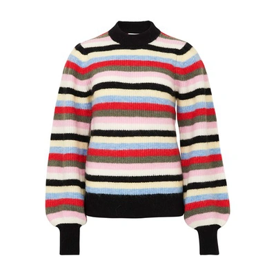 Shop Ganni Soft Wool Knit In Multicolour