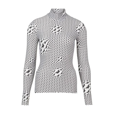 Shop Marine Serre Turtleneck Top In 1 White With Print