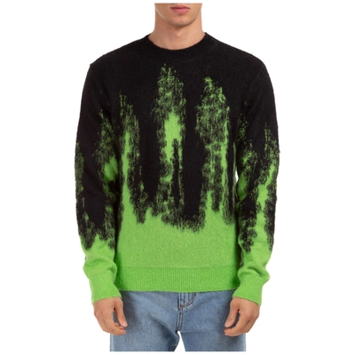 Shop Msgm Men's Crew Neck Neckline Jumper Sweater Pullover In Green