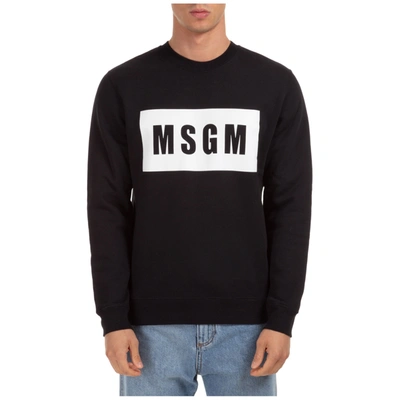 Shop Msgm Men's Sweatshirt Sweat  Logo In Black