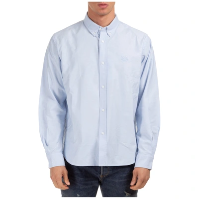 Shop Kenzo Men's Long Sleeve Shirt Dress Shirt In Light Blue