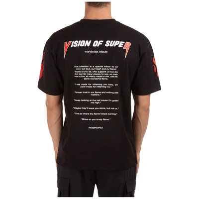 Shop Vision Of Super Men's Short Sleeve T-shirt Crew Neckline Jumper Rock In Black