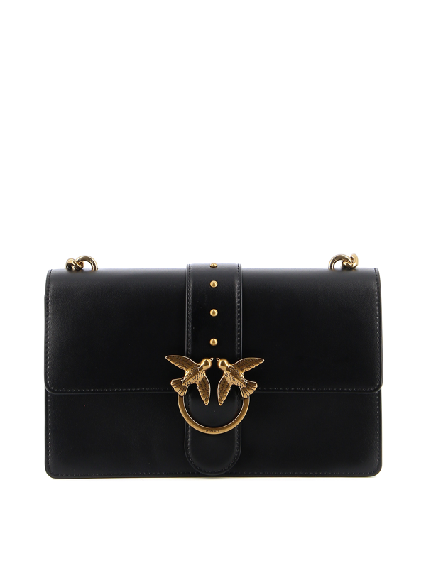 Pinko Mini Love Simply Leather Shoulder Bag In Black | ModeSens