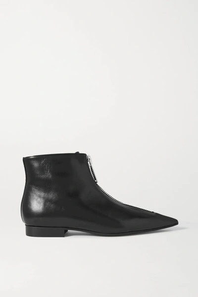 Shop Stella Mccartney Zipit Vegetarian Leather Ankle Boots In Black