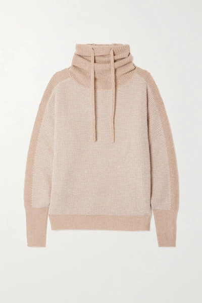 Shop Eres Kiosque Waffle-knit Wool And Cashmere-blend Turtleneck Sweater In Beige