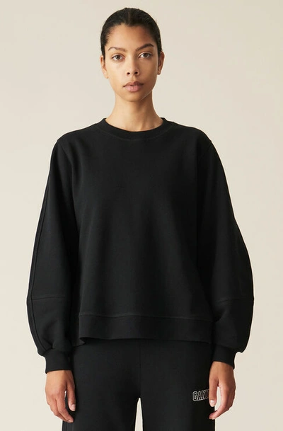 Shop Ganni Long Sleeved Software Isoli Sweatshirt In Black