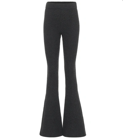 Shop Alanui Ethereal High-rise Flared Pants In Grey