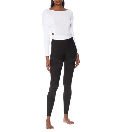 Shop Alo Yoga Barre Stretch-jersey Top In White