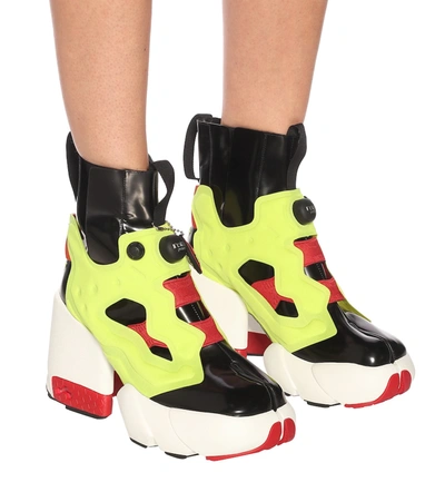 Shop Maison Margiela X Reebok Instapump Fury Ankle Boots In Multicoloured