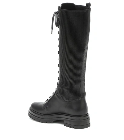 Shop Gianvito Rossi Martis Leather Knee-high Boots In Black