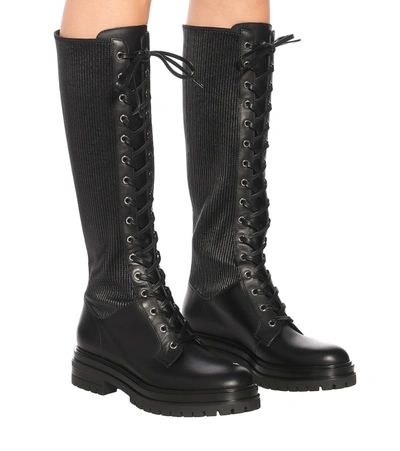 Shop Gianvito Rossi Martis Leather Knee-high Boots In Black